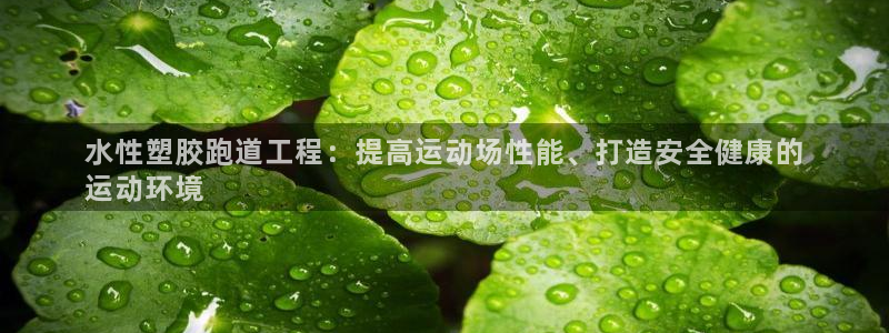 谈球吧网页登录：水性塑胶跑道工程：提高运动场性能、打造安全健康的
运动环境